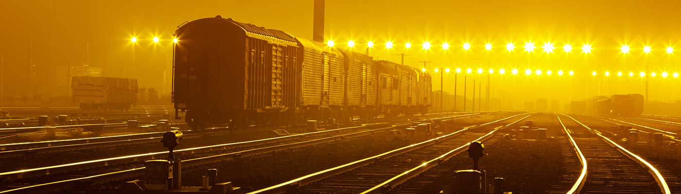 rail yard with oil tankers